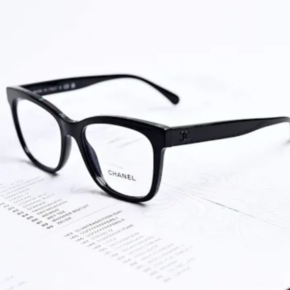 Chanel 0CH3392 eye glasses for prescription lenses. Black frames with black CC’s